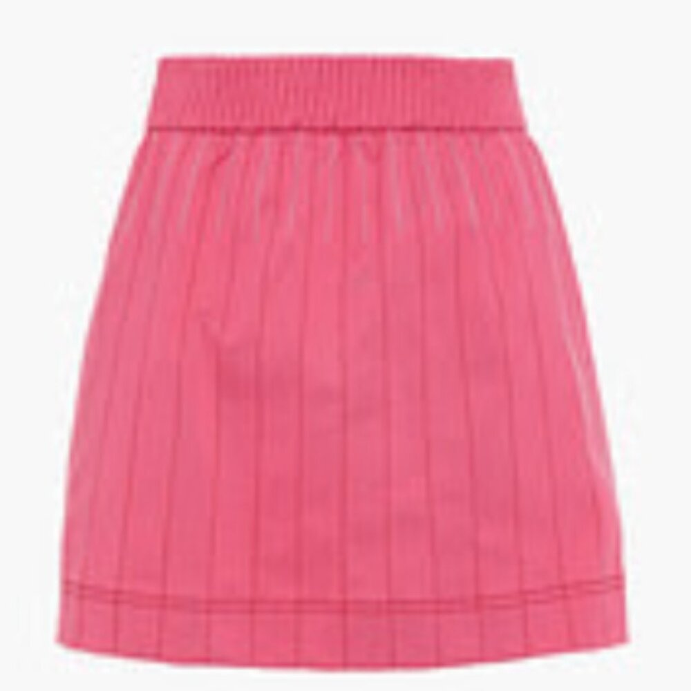 Valentino Garavani Topstitched jersey mini skirt pink